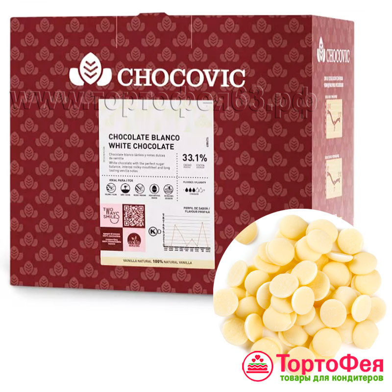 Шоколад Белый 33,1% Premium / Chocovic, 100 г