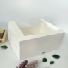 Коробка для торта 23х20,5х10 см с окном, белая 