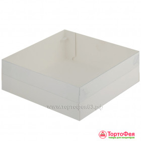 Коробка 20х20х7 см с прозрачной крышкой