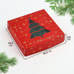 Коробка для 9 конфет с окном "Елочка"