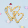 Декор из акрила "2 Сердца", золотой / 7 см