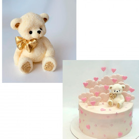 Фигурка из глазури &quot;Мишка с бантиком&quot; 6 см / 1 шт