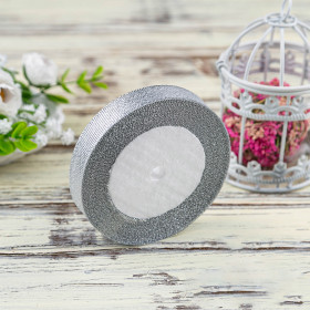 Лента парчовая Серебро 1,2 см / 22 м