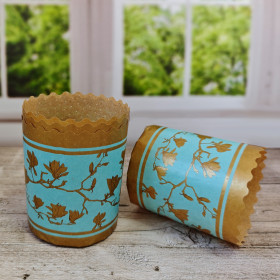 Форма бумажная Кулич "Магнолия" 120 гр (7*8,5 см) / 4 шт  