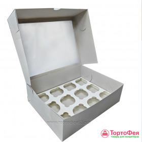 Коробка для 12 капкейков с окном, &quot;ЭКОНОМ&quot;