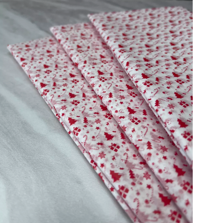 Бумага упаковочная тишью "Новогодняя тема" 1 лист (50х66 см)