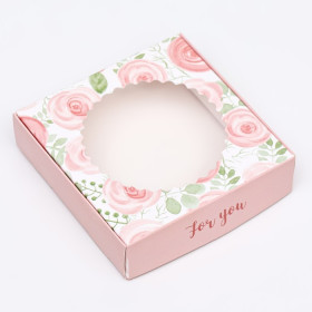 Коробка с откидной крышкой 11,5х11,5х3 см  &quot;Нежность&quot;