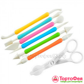 Инструменты для моделирования, 12 видов + кондитер.ножницы