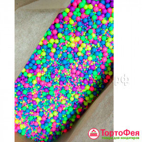 Шарики рисовые в глазури. Неоновый микс 3-4 мм, 25 гр    