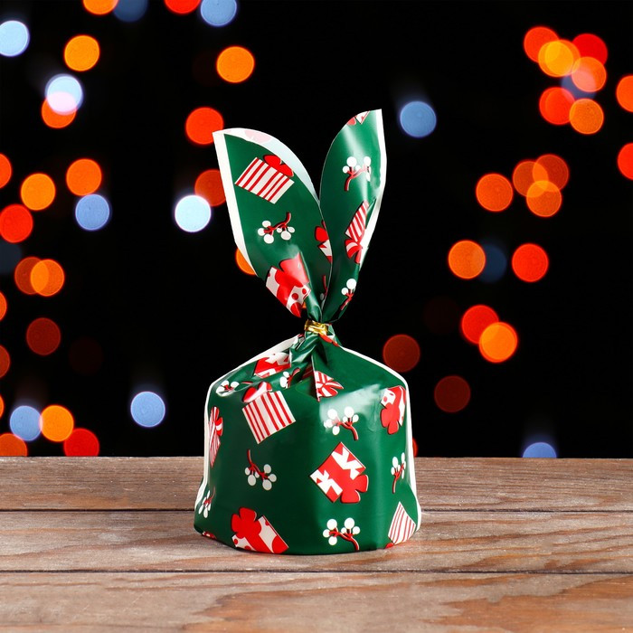 Пакетик с завязками 13х13 см "Подарки", 1 шт    