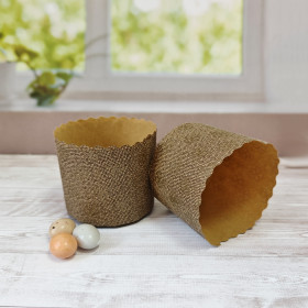 Форма бумажная Кулич "Золотой цветок" 100 гр (7*6 см) / 10 шт    