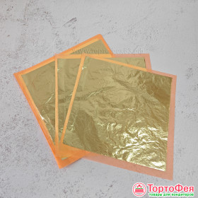 Декоративное Золото, 3 листа 14х14 см