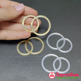 Декор из акрила &quot;Колечки без камня&quot;, золото / 6 см