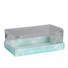 Коробка 22х13х8 см с прозрачной крышкой "Голубая акварель"