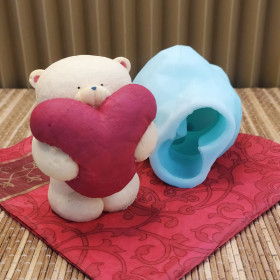 Молд силиконовый &quot;Мишка Пухлик с сердцем&quot;