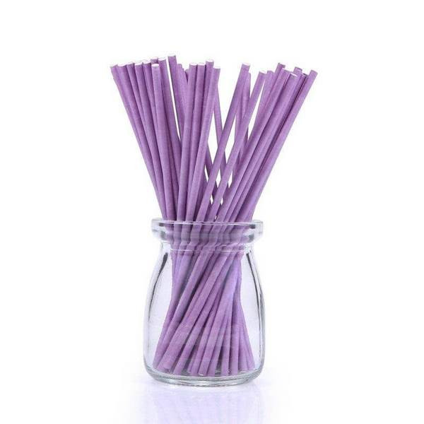 Палочки бумажные для кейкпопсов Фиолетовые 15 см, 10 шт 