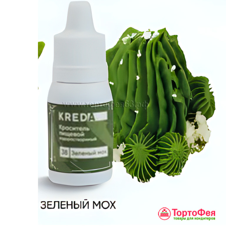 Краситель гелевый KREDA Пастель, Зеленый мох / 10 мл          
