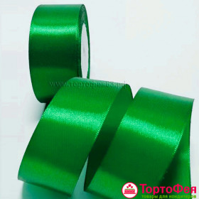 Лента атласная Зеленая 4 см, 22 м  