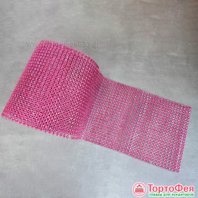 Лента со стразами, фуксия / 1 м 