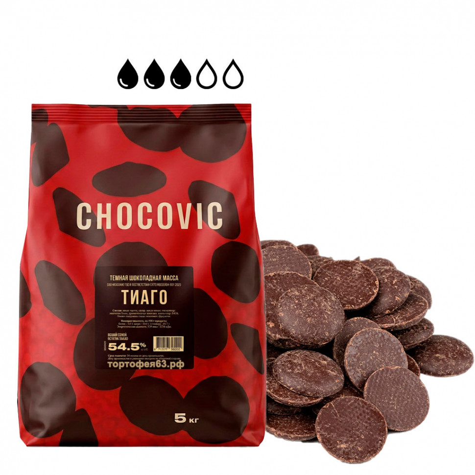 Шоколад Темный 53 % Тиаго / Chocovic, 100 гр