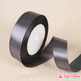 Лента атласная Графит 2 см, 22 м  