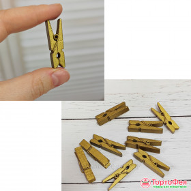 Прищепки-мини декоративные 3,5 см, золотистые / 10 шт   