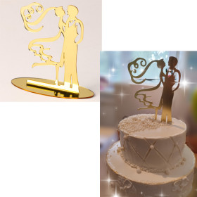 Топпер &quot;Свадебная Пара&quot;, золотой 