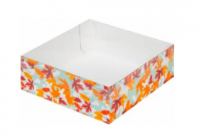 Коробка для зефира с прозрачной крышкой 20х20х7 см &quot;Осень&quot;
