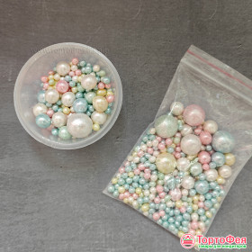 Шарики рисовые в глазури. Блеск &quot;Ванильная россыпь&quot; 2-13 мм / 20 гр