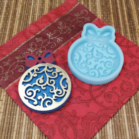 Форма силиконовая &quot;Шар с бантиком&quot; 8 см