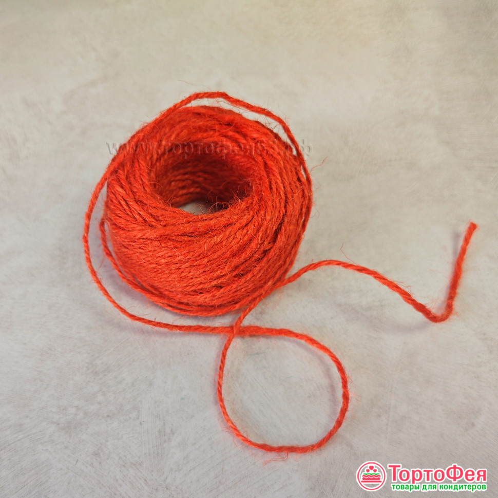 Шпагат джутовый Красный 3м