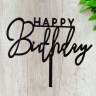 Топпер "Happy Birthday" черный 