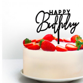 Топпер "Happy Birthday" черный 