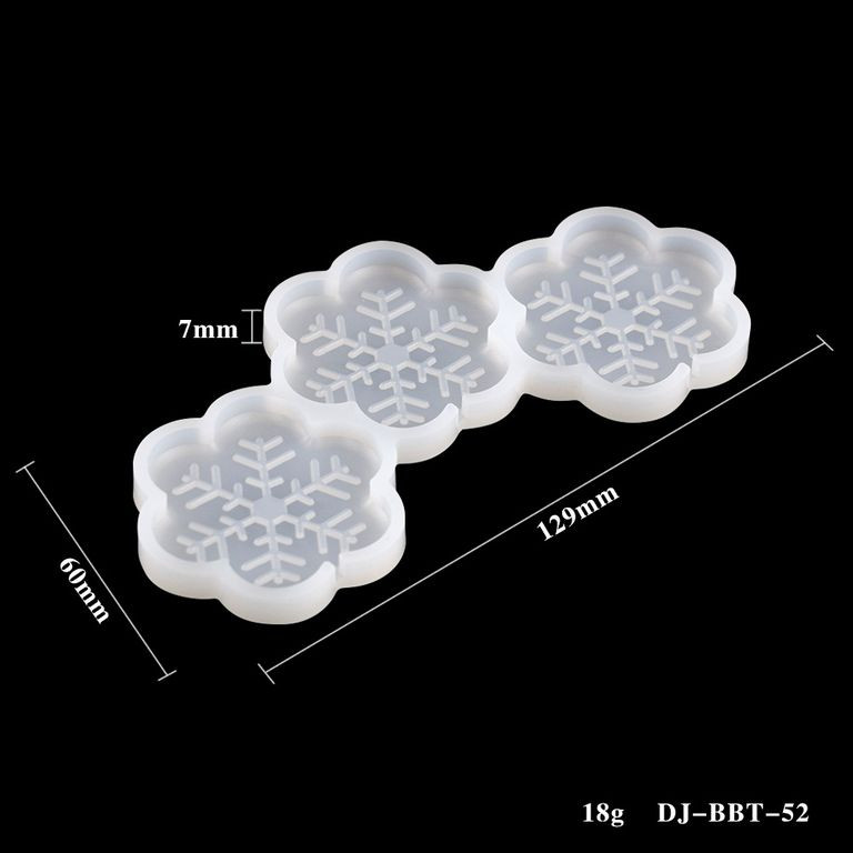 Форма силикон.для леденцов/шоколада  "Снежинки"  4 см, 3 шт