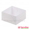 Коробка для пирожных 15,5х15,5х6 см с прозрачной крышкой, белая