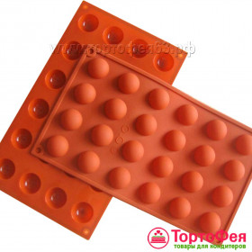 Форма силиконовая Полусфера 2,8 см,  24 шт 