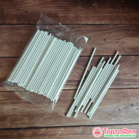 Палочки бумажные для кейкпопсов белые 10 см, 10 шт