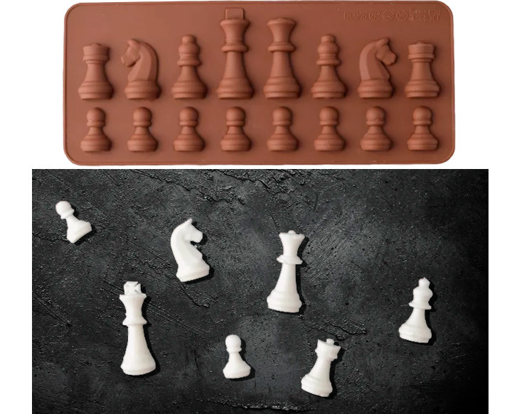 Форма силиконовая "Шахматы", 16 шт