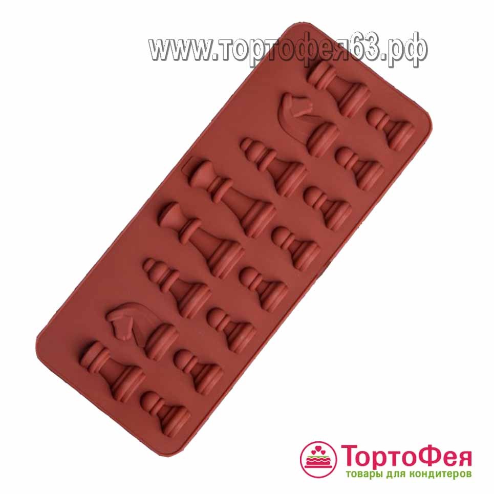 Форма силиконовая "Шахматы", 16 шт