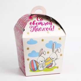 Коробка для кулича 17х17х26 см "Со Светлой Пасхой" 