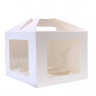 Коробка-домик 18х18х12 см с двумя окнами, белая