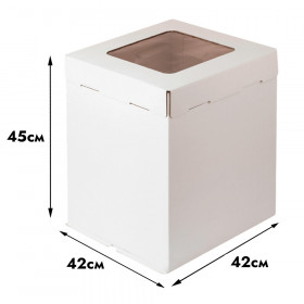 Коробка для торта 42х42х45 см с окном