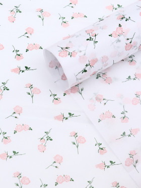 Бумага упаковочная тишью Розовые розочки, 1 лист 