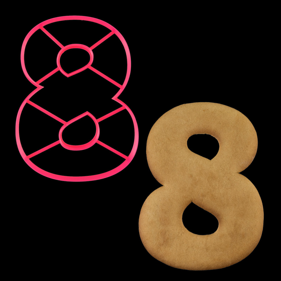 Вырубка для торта "Цифра 8", пластик 20 см Вырубка для торта "Цифра 8", пластик 20 см