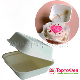 Коробка-бокс для бенто-торта 15х15х8 см (внутр. D 10 см)