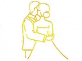 Декор из акрила &quot;Молодожены&quot;, золотой