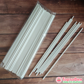 Палочки бумажные для кейкпопсов белые 20 см, 10 шт