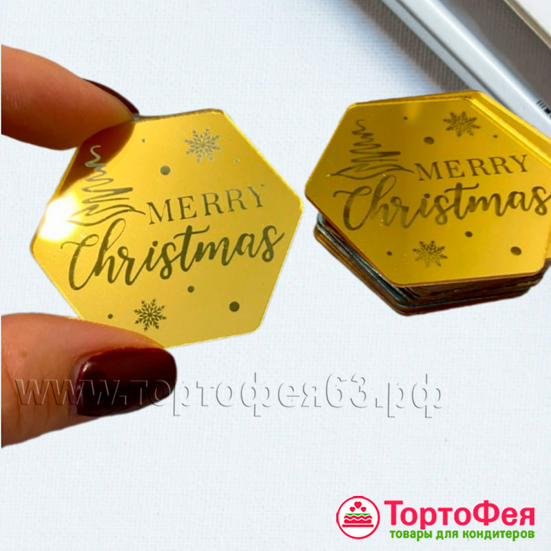 Декор из акрила "Merry Christmas" 