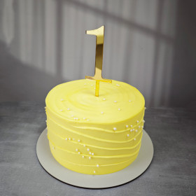 Топпер "Цифра 1", акрил, золотой / 8 см (пр-во Россия)