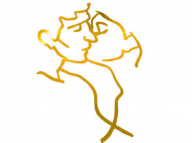 Декор из акрила «Поцелуй&quot; золотой 